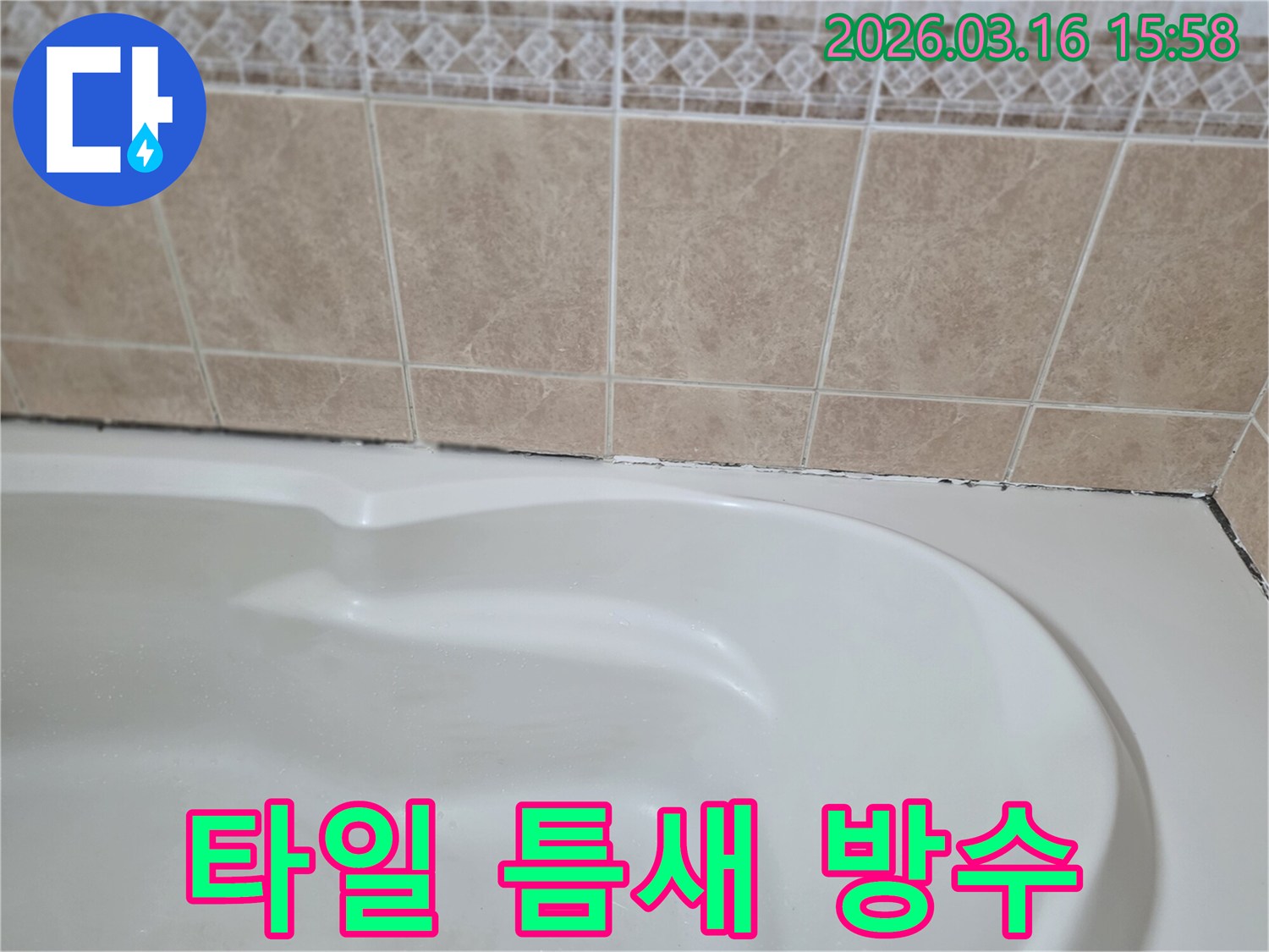 욕조-주변-타일-틈새에-생긴-검은-곰팡이는-방수층의-손상과-지속적인-습기-침투를-명확히-보여줍니다.