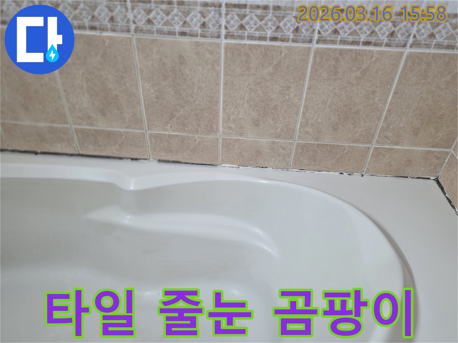 욕조와-타일-경계면의-줄눈에-생긴-검은-곰팡이는-누수-가능성을-시사하며-정확한-탐지와-보수가-필요합니다.