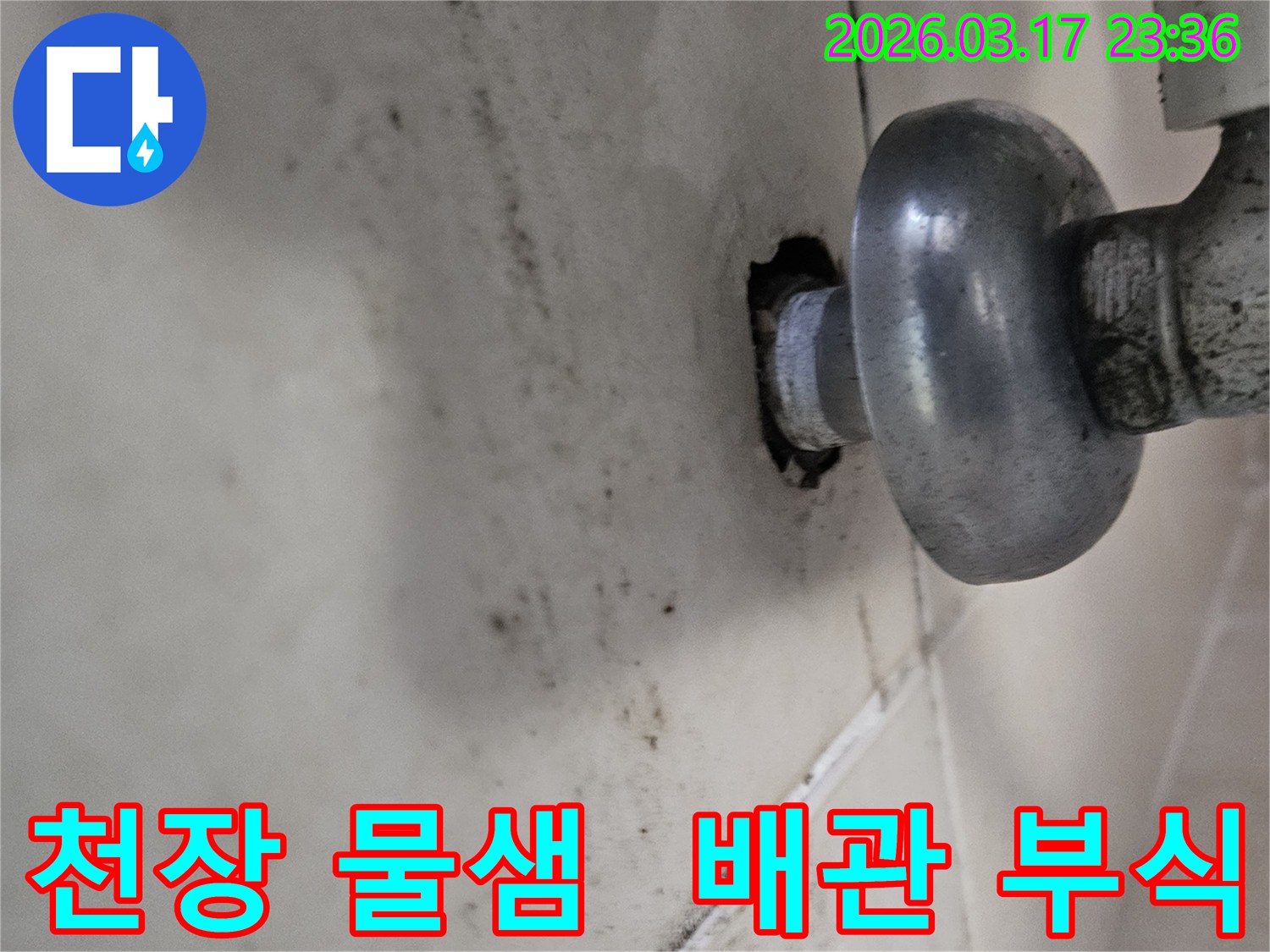 천장에서-물이-새어-오염된-벽면과-부식된-배관의-심각한-상태를-보여주는-사진