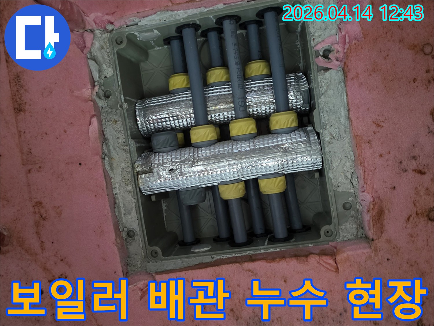 김포-풍무동 빌라 보일러 배관-누수 탐지 현장-배관 상태 확인 중