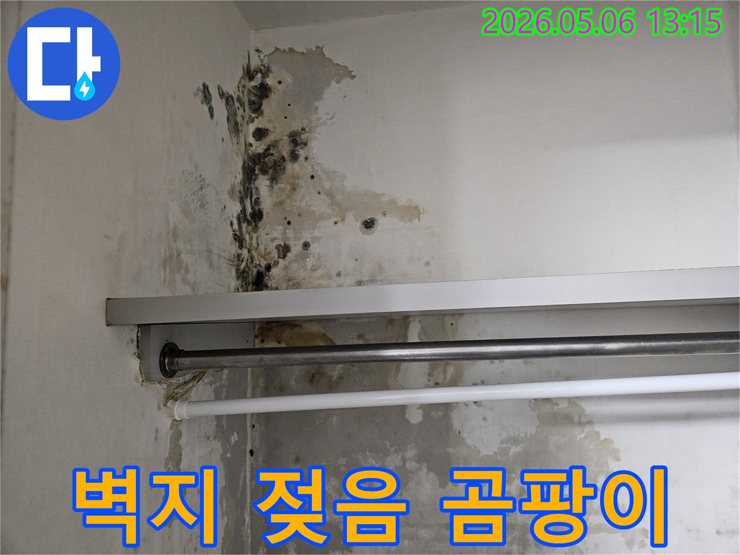 벽지가-젖고-검은-곰팡이가-넓게-퍼져있는-모습은-오랜-기간-누수가-있었음을-짐작하게-합니다