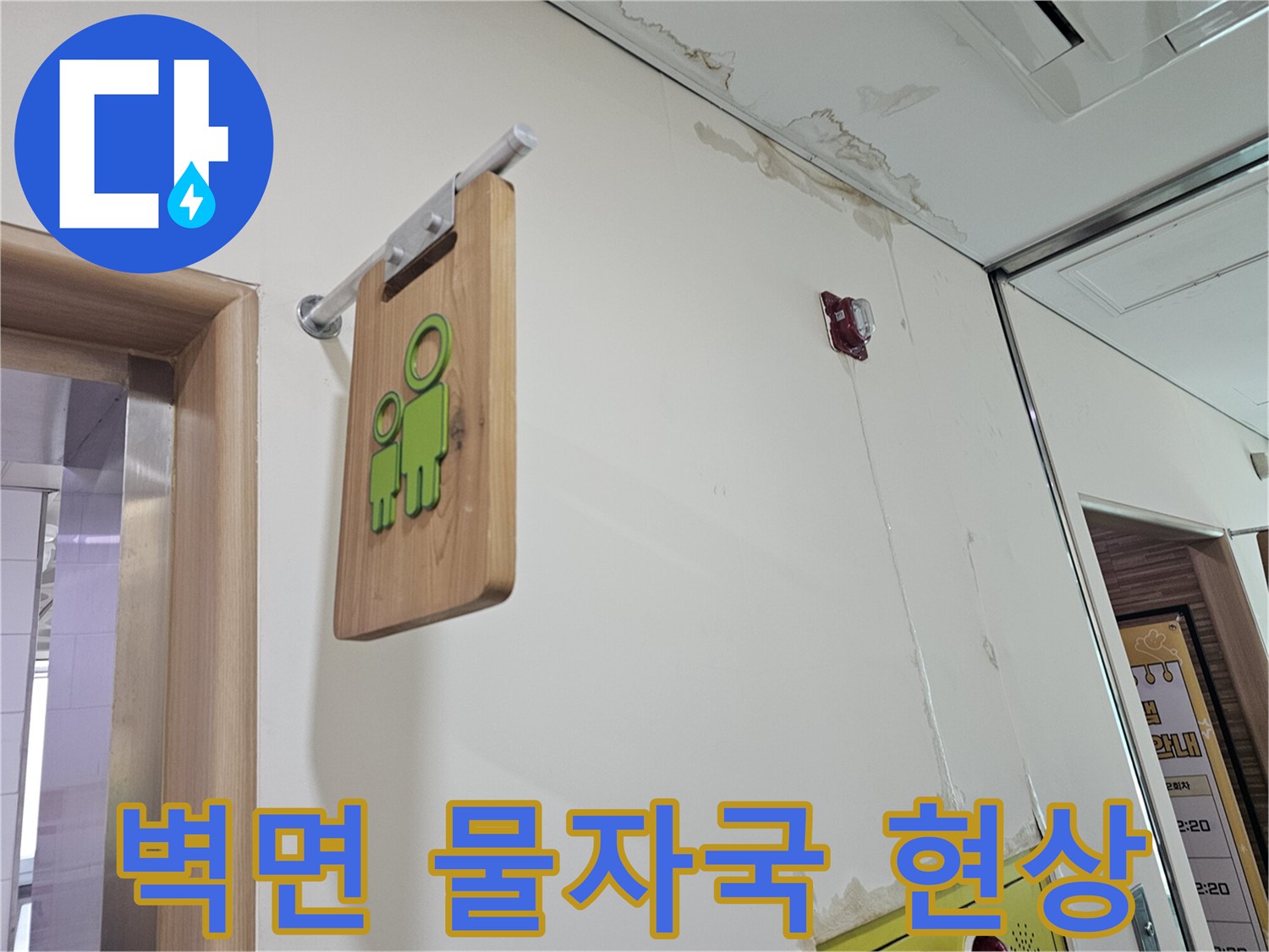 송파구 건물 벽면-천장 경계 부위의 습기 흔적 및 얼룩