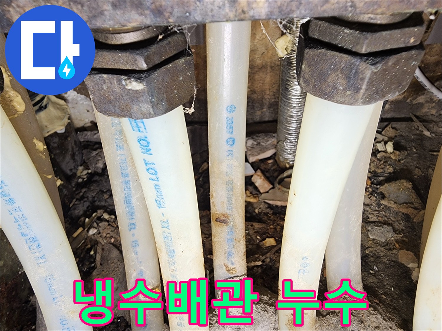 냉수배관에서 발생한-누수 지점을-정확하게 찾아낸-탐지 현장 사진