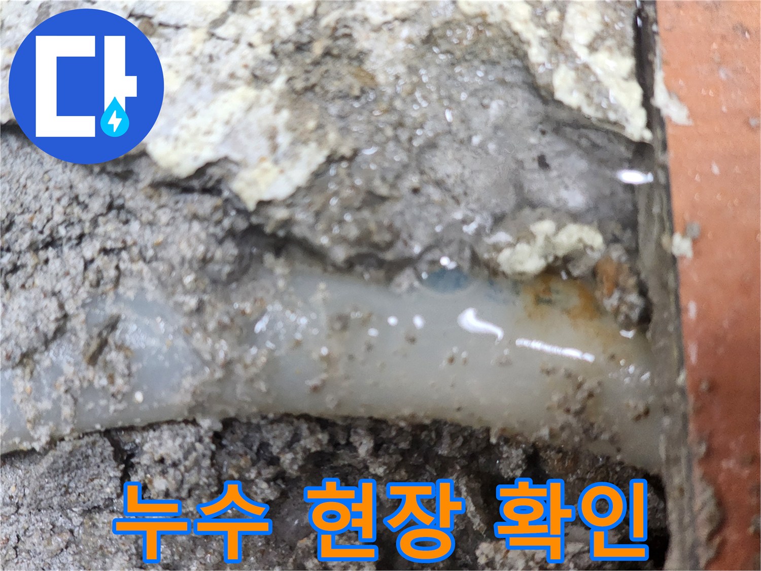 콘크리트-속에서-발견된-미세한-배관-누수-현장입니다