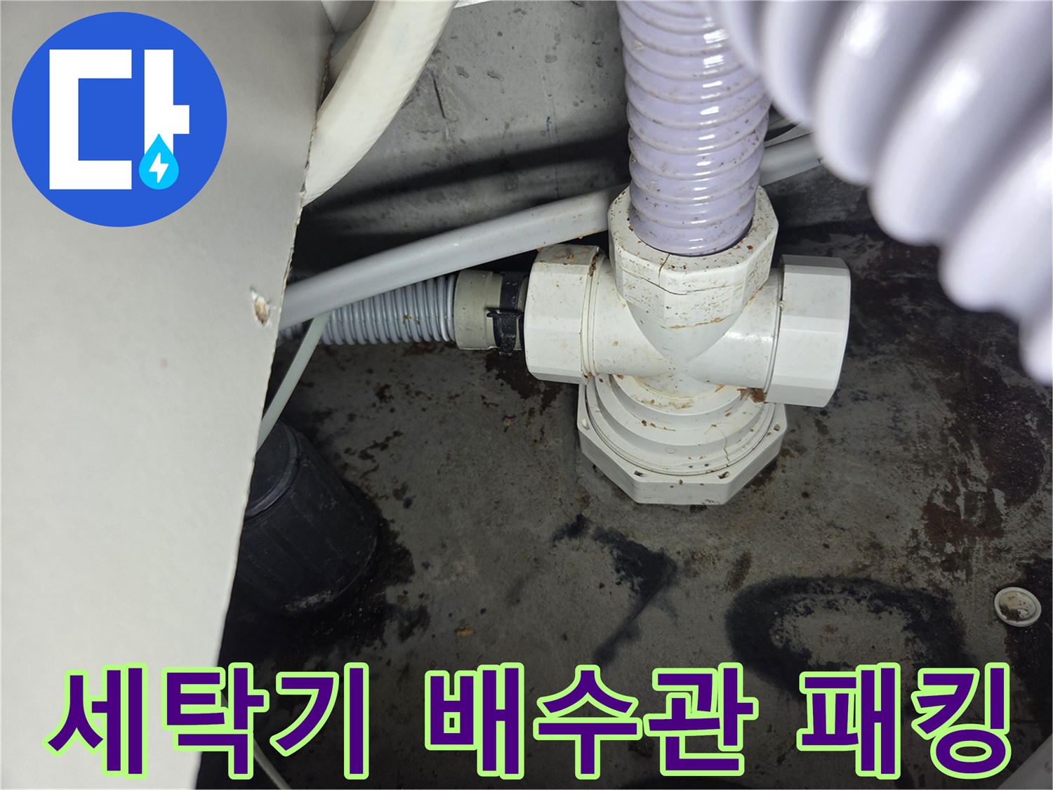 세탁기-배수관-고무-패킹에서-발견된-누수-현장을-보여주는-사진입니다.
