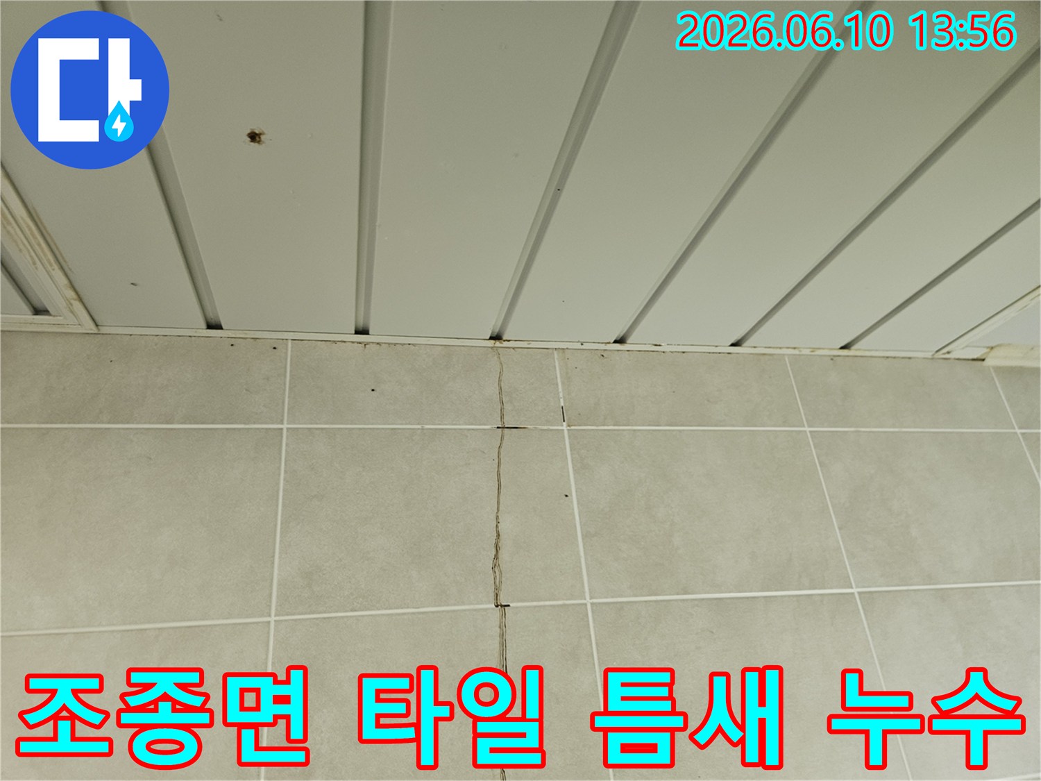 가평 조종면 맹호아파트-천장 물샘과 타일-균열이 동시에 나타난-누수 탐지 현장
