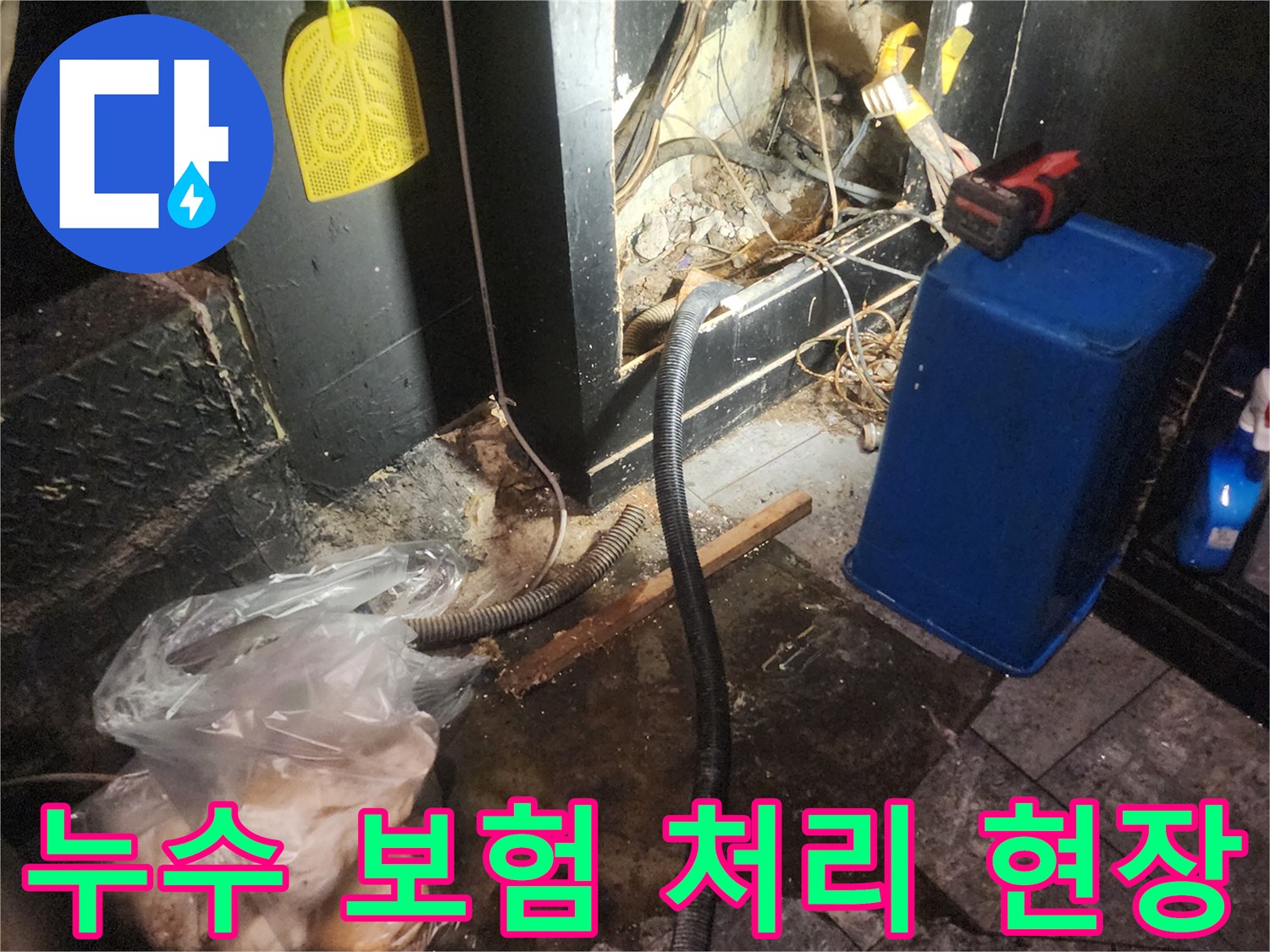 누수-탐지-및-보수-작업이-진행된-현장에서-보험-처리를-위한-자료를-준비하는-모습