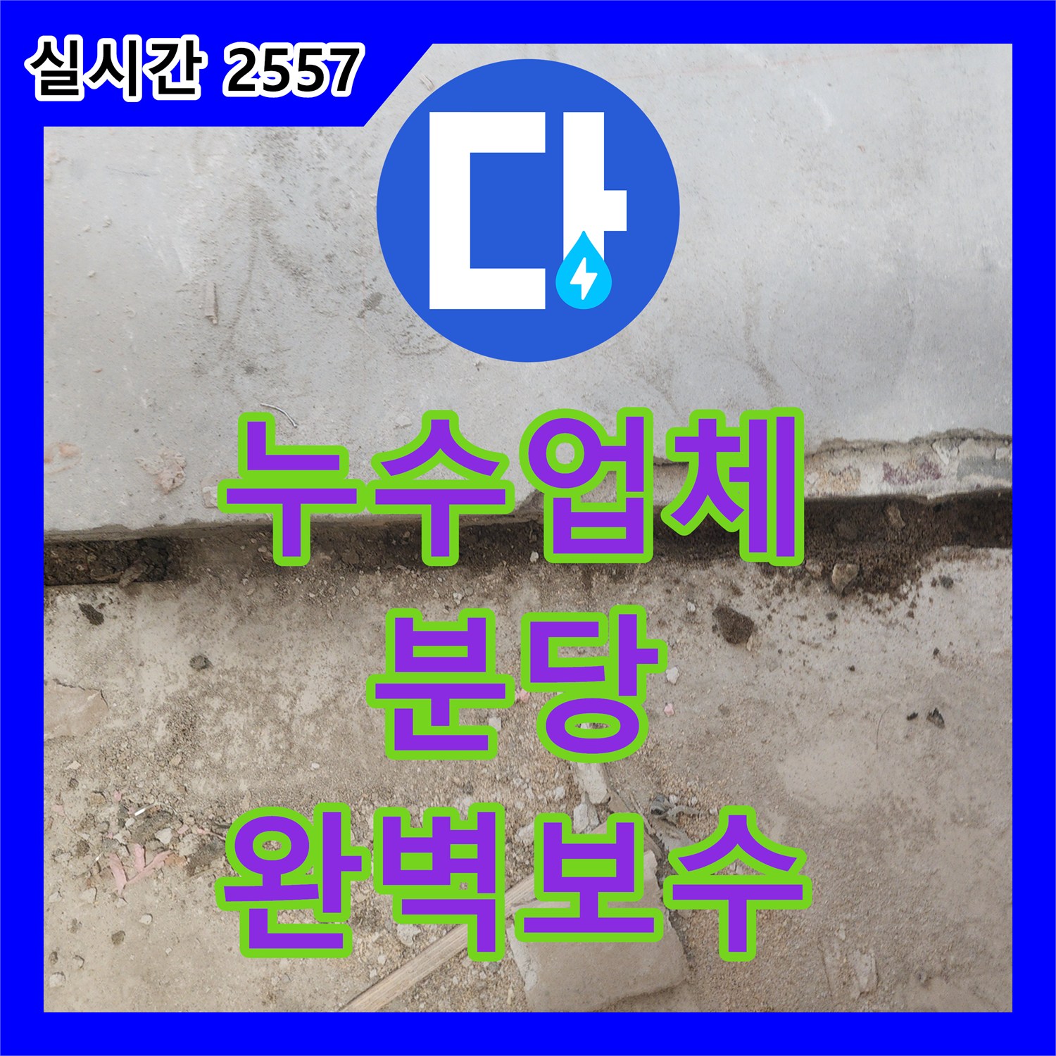 누수업체가 분당 지역에 갑작스러운 누수, 전문적인 기술로 완벽하게 해결해 드린 현장