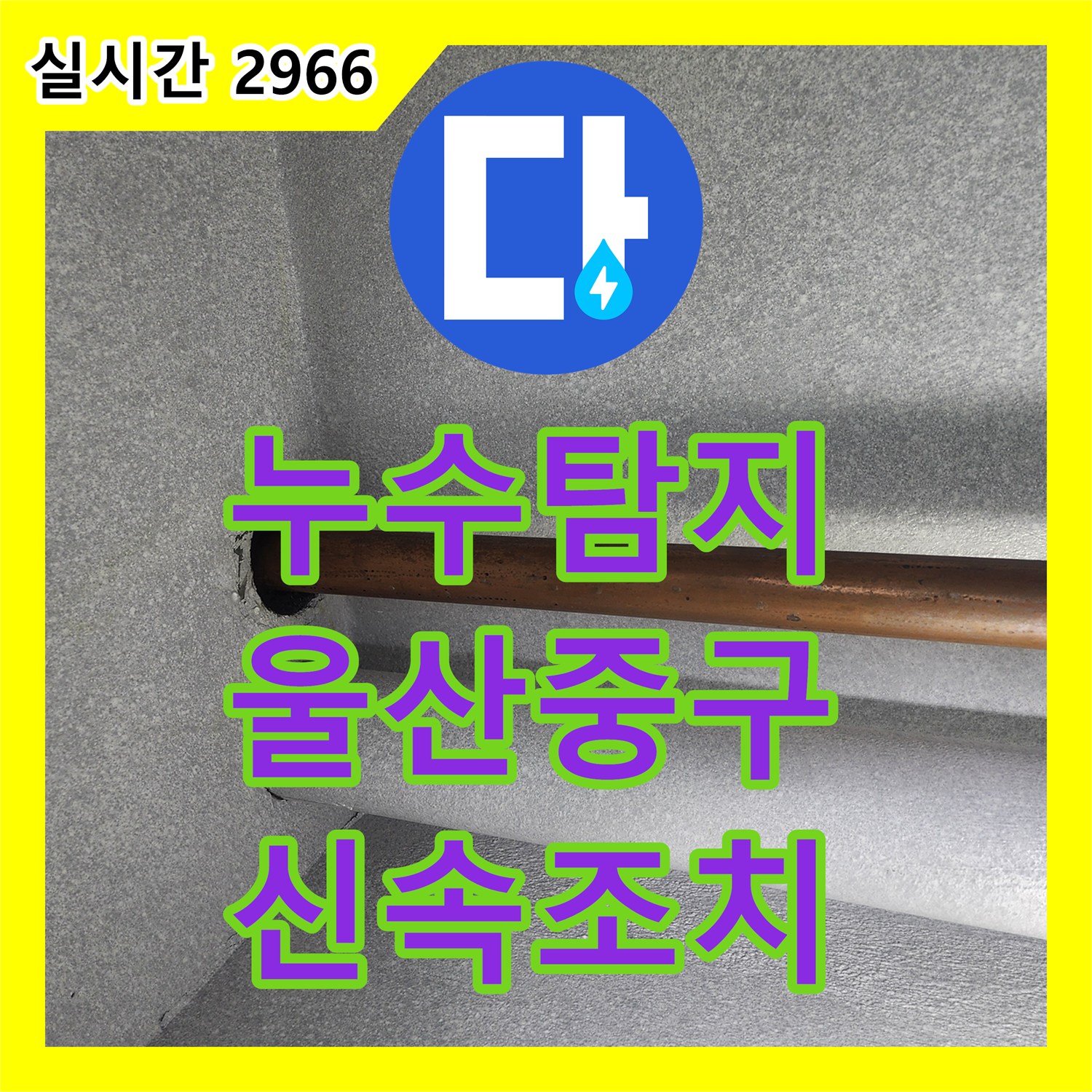 누수탐지, 바닥 타일 틈새 누수로 발생한 누수 문제 정확한 원인 파악 및 보수 공사 진행 울산광역시 중구 현장