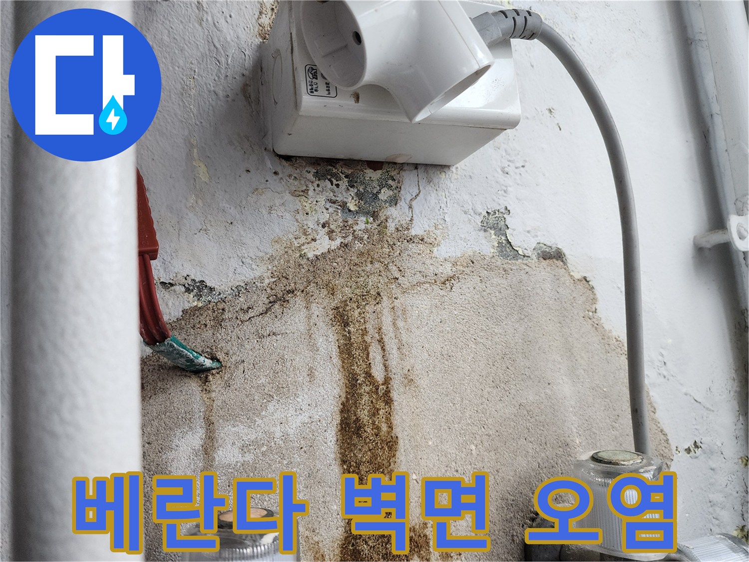 울산 중구 복산동-다용도실 벽면의 누수 흔적과 변색된 상태