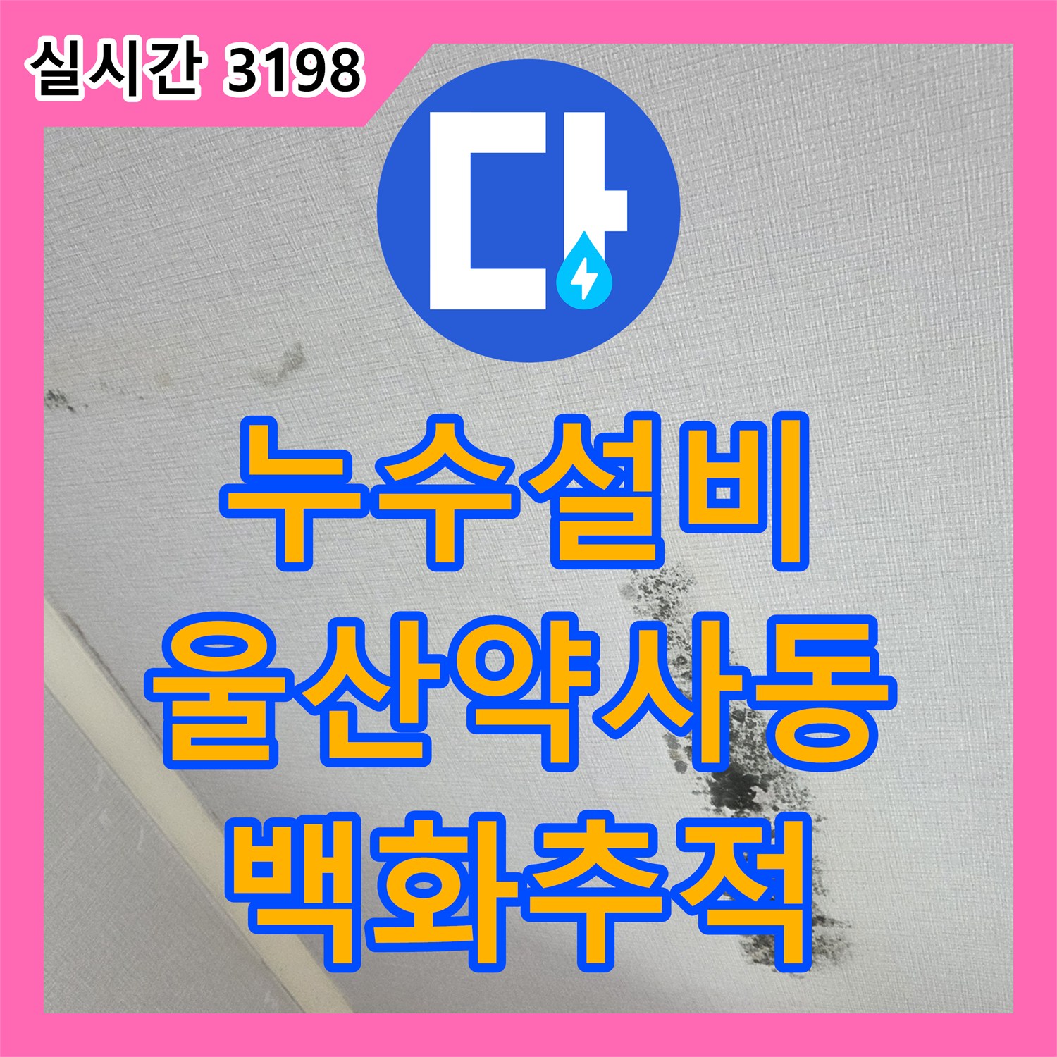 누수설비 아랫집 안방 천장의 고드름 백화 현상을 추적하여 원인을 밝혀낸 울산광역시 중구 약사동 작업
