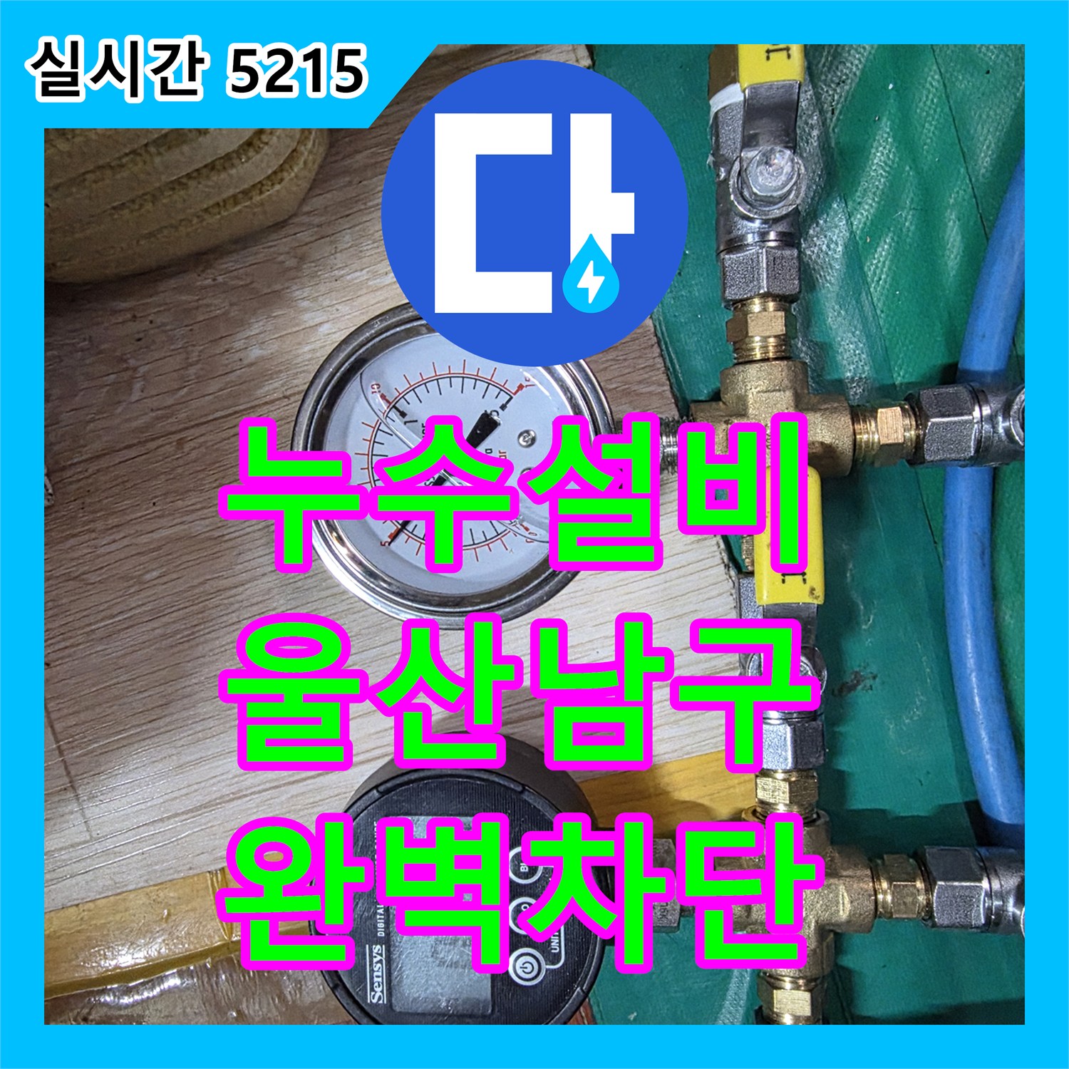 누수설비 다세대주택 지하층 방 천장에서 발견된 누수를 형광 염료 탐지로 잡아낸 울산광역시 남구 삼산동 공사