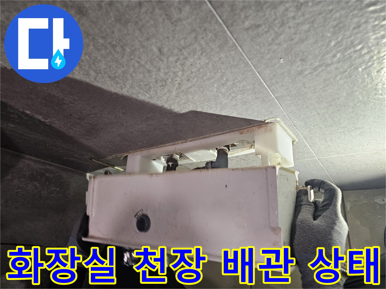 성남 중원구 화장실-천장 내부 배관 점검 모습