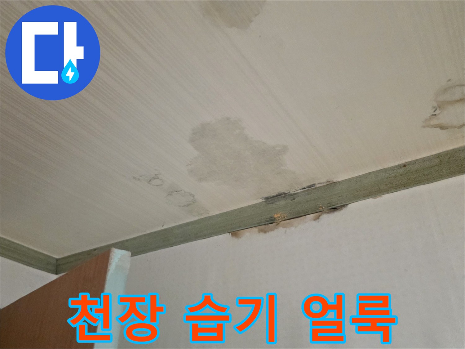 성북구 정릉동 - 천장 벽지에 나타난 눅눅한 물 자국