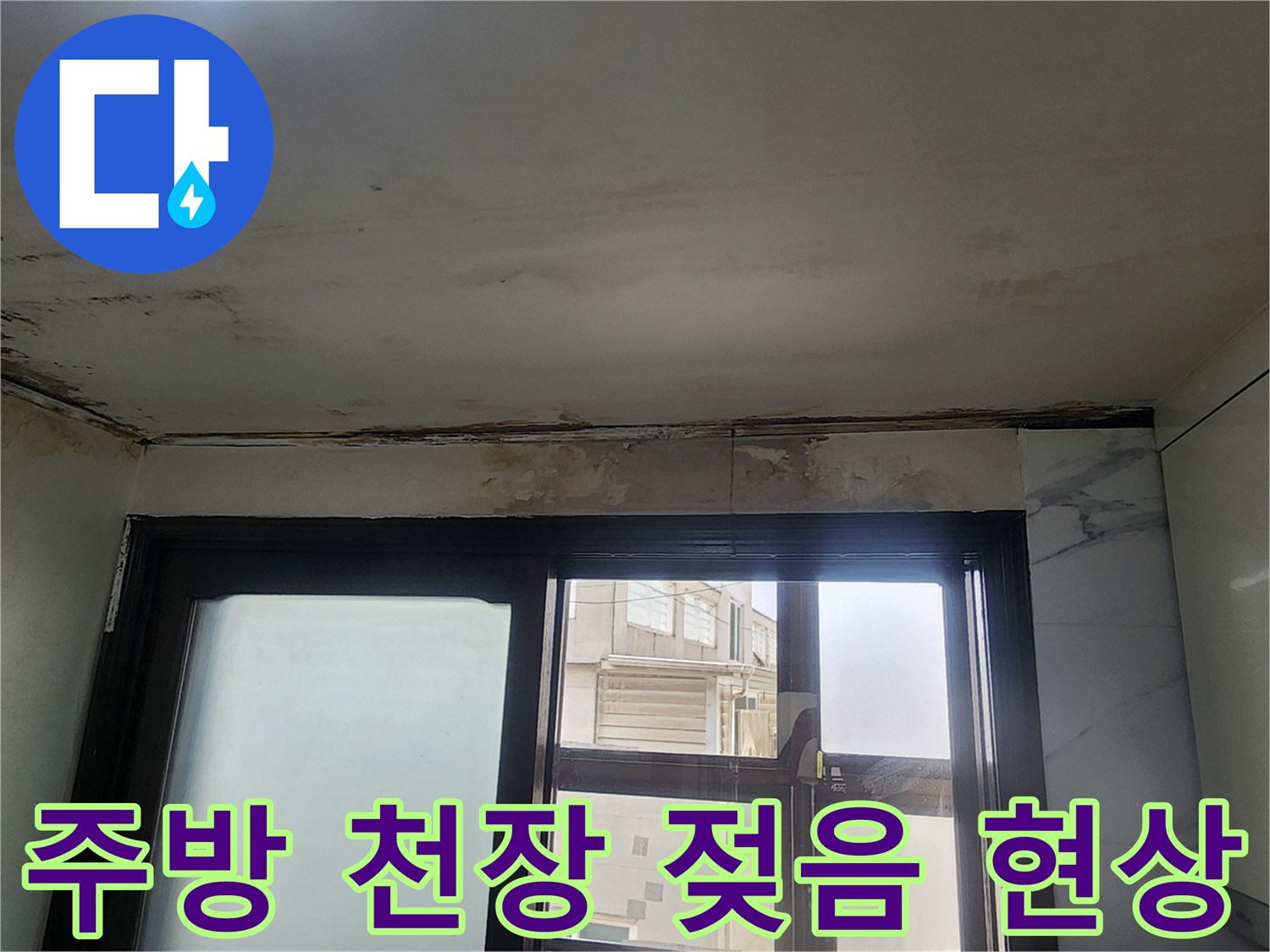 은평구 주방 천장-물샘으로 인한 얼룩과 곰팡이 상태