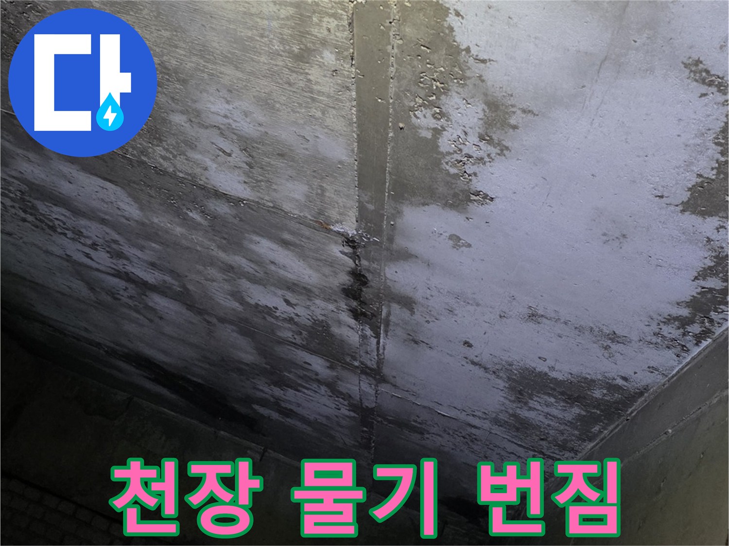 분당 수내동 상가-물샘으로 인한 천장 벽면 오염