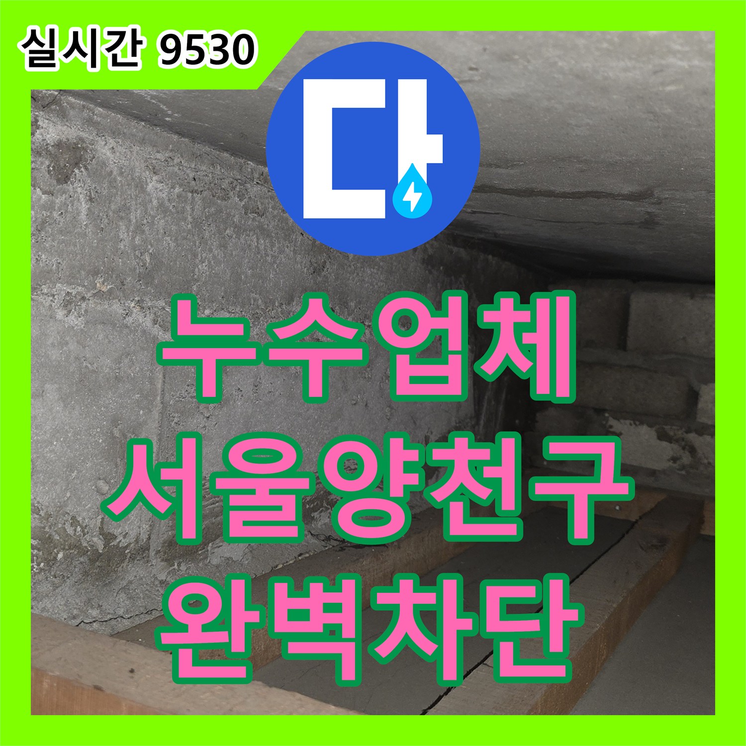 누수업체 천장과 벽면의 광범위한 누수 흔적을 지우고 방수 처리한 서울 양천구 신월동