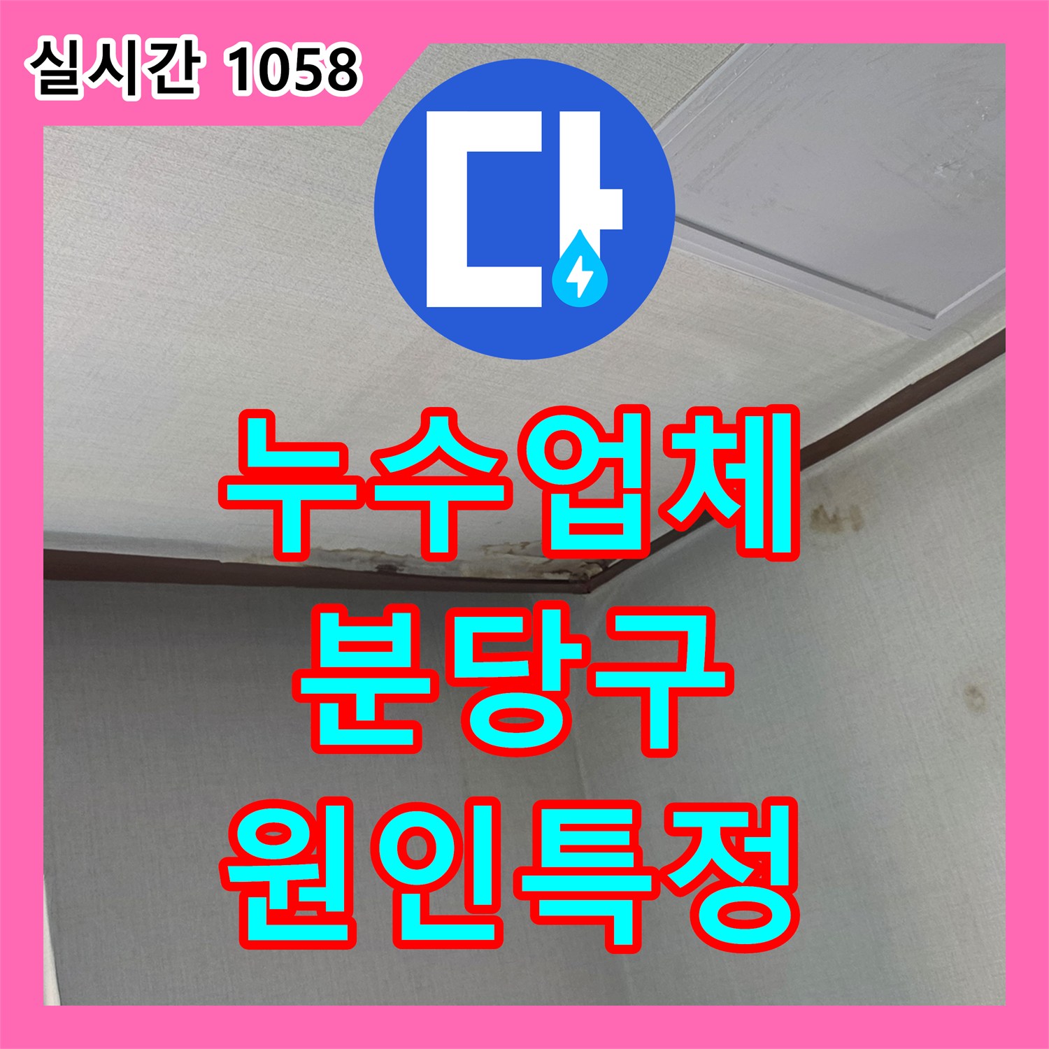 누수업체 원룸 건물 201호 및 202호 천장 누수의 근본 원인을 찾기 위한 상층부 정밀 검사 경기 성남시 분당구 구미동