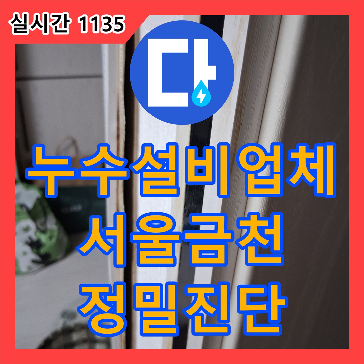 누수설비업체 타 업체가 못 잡은 화장실 입구 천장 누수 지점을 정확히 찾아낸 서울 금천구 독산동