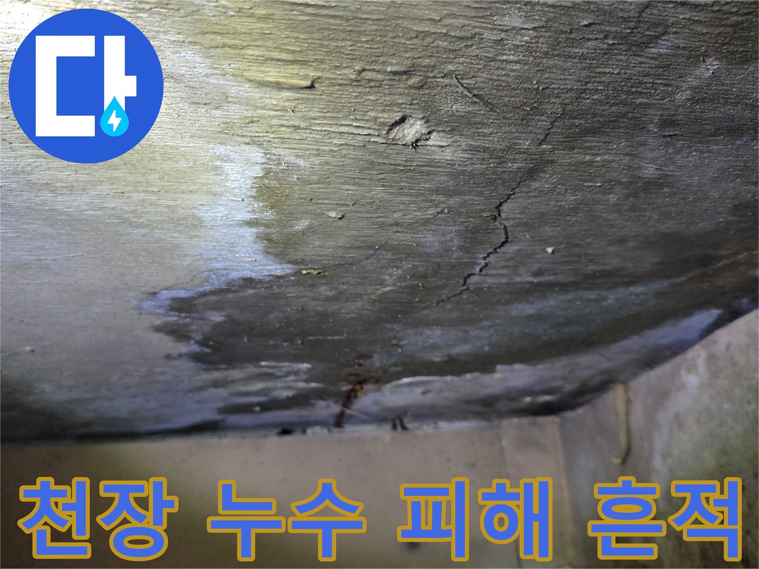 물자국과-균열이-동반된-천장-콘크리트