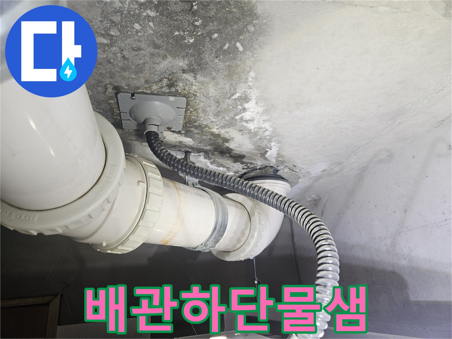 천장-배관-및-주름관-연결-부위-습기-상태