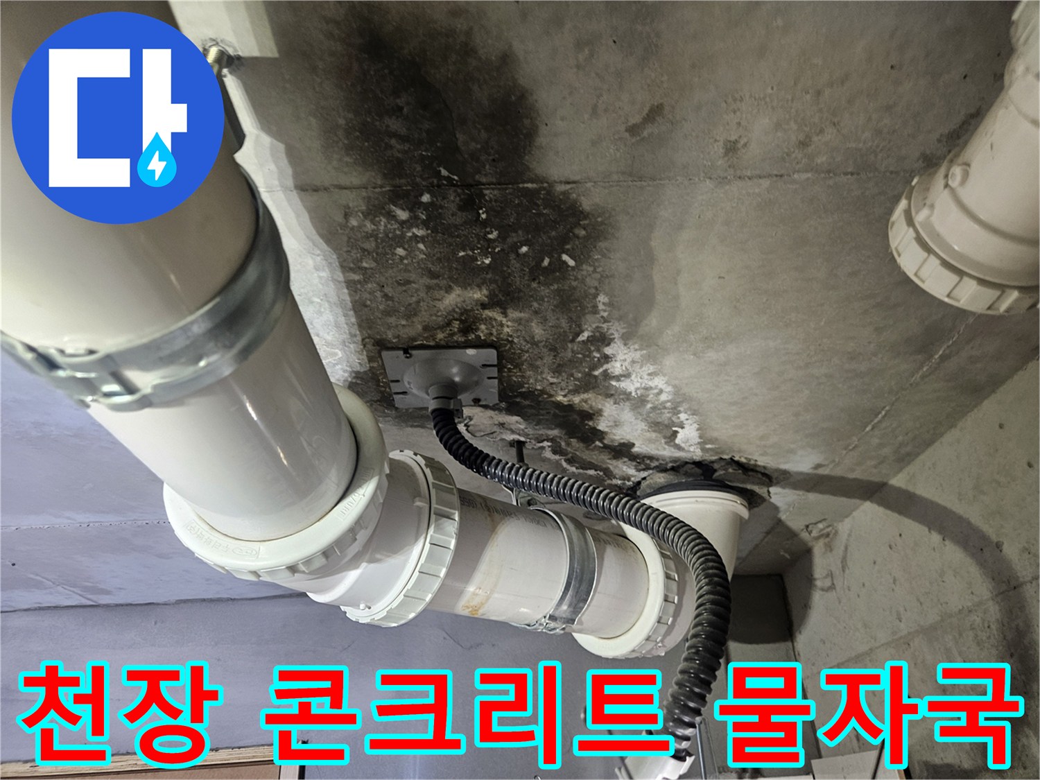 천장-슬라브-배관-주변의-습기와-곰팡이-오염