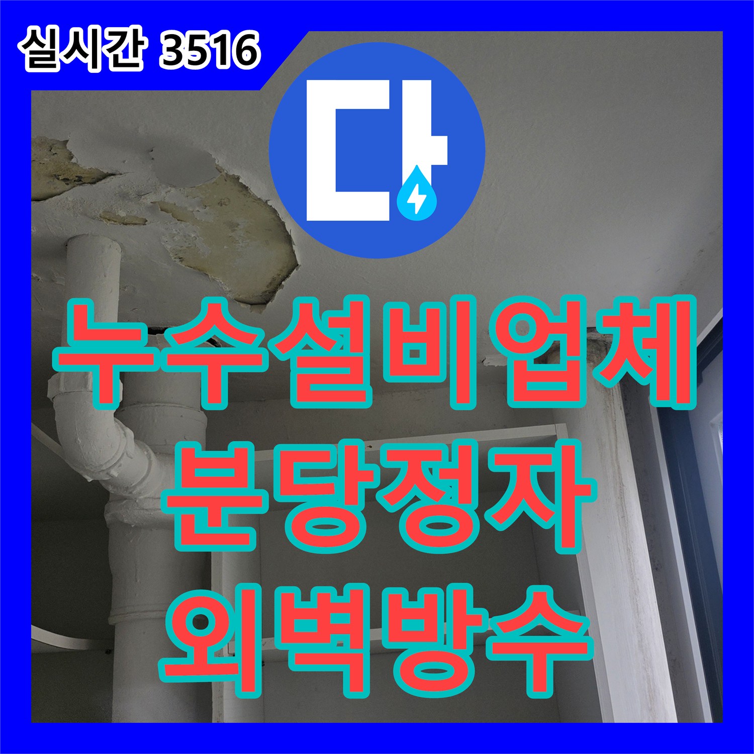 누수설비업체 베란다 천장 곰팡이 원인을 찾기 위한 외벽 코킹 정밀 진단 경기 성남시 분당구 정자동