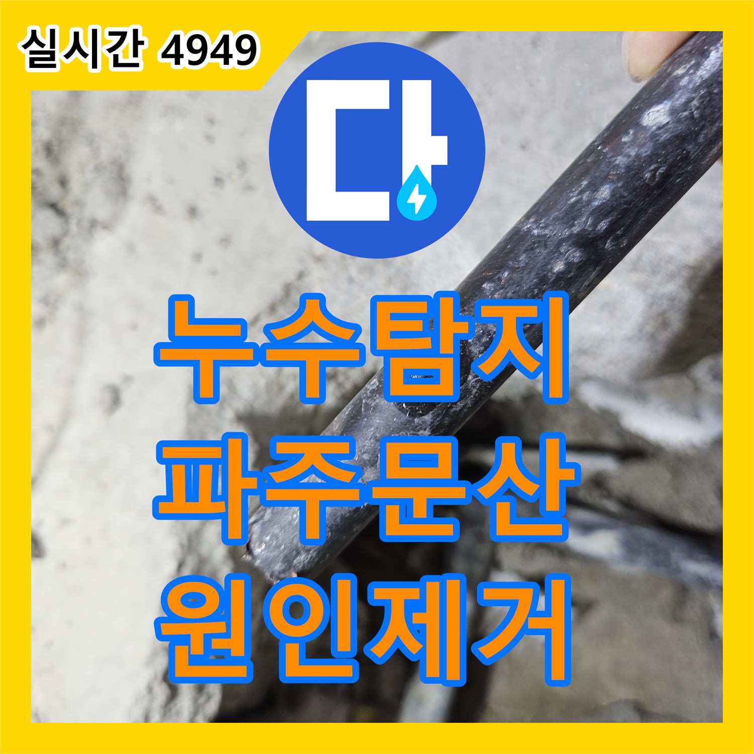 누수탐지 냉수 배관이 옆방 바닥까지 연결된 복합적인 누수 지점을 찾아 보수한 사례 경기 파주시 문산읍