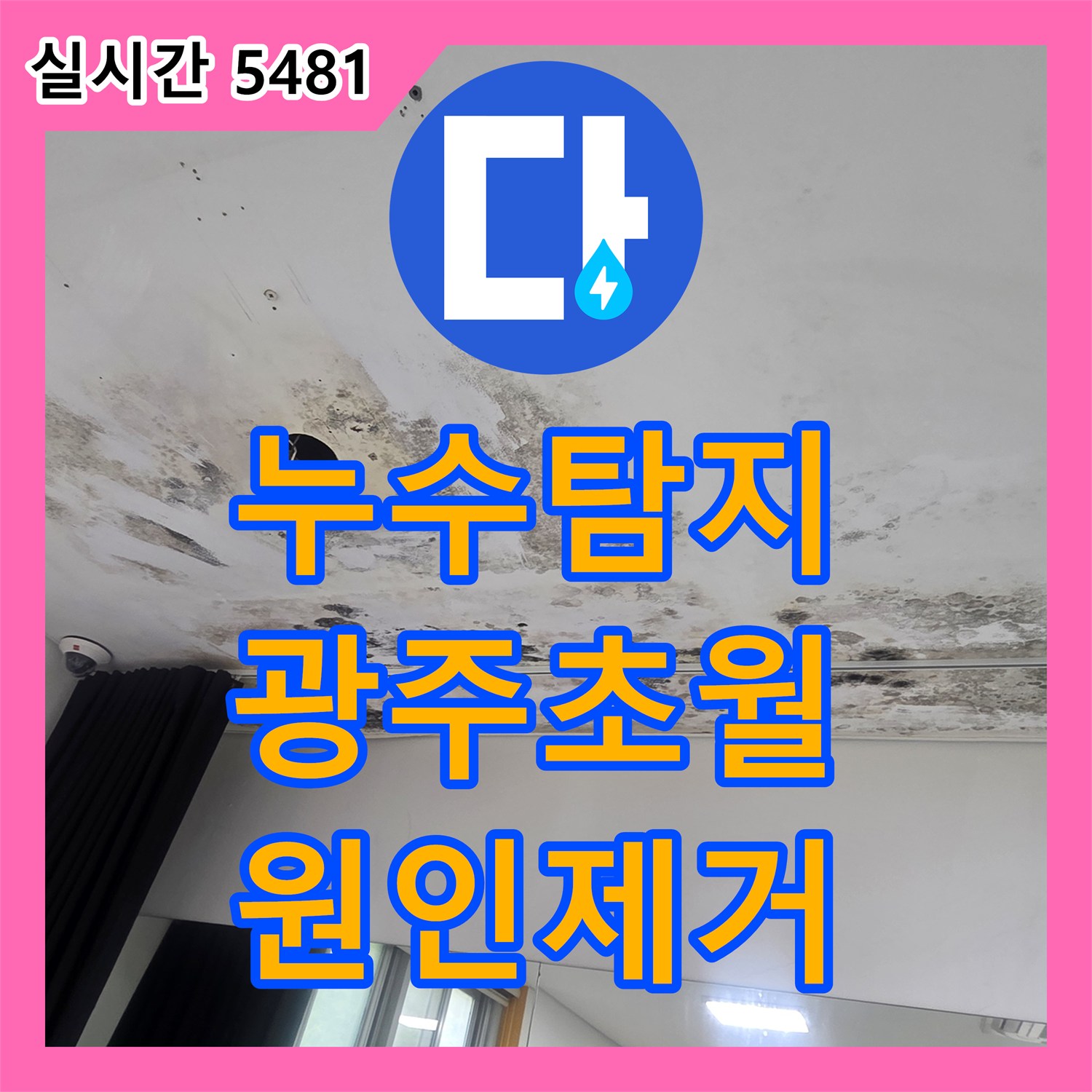 누수탐지 천장 조명 부위의 심한 오염과 바닥 물 고임 현상을 정밀하게 진단하여 보수한 사례 경기 광주시 초월읍