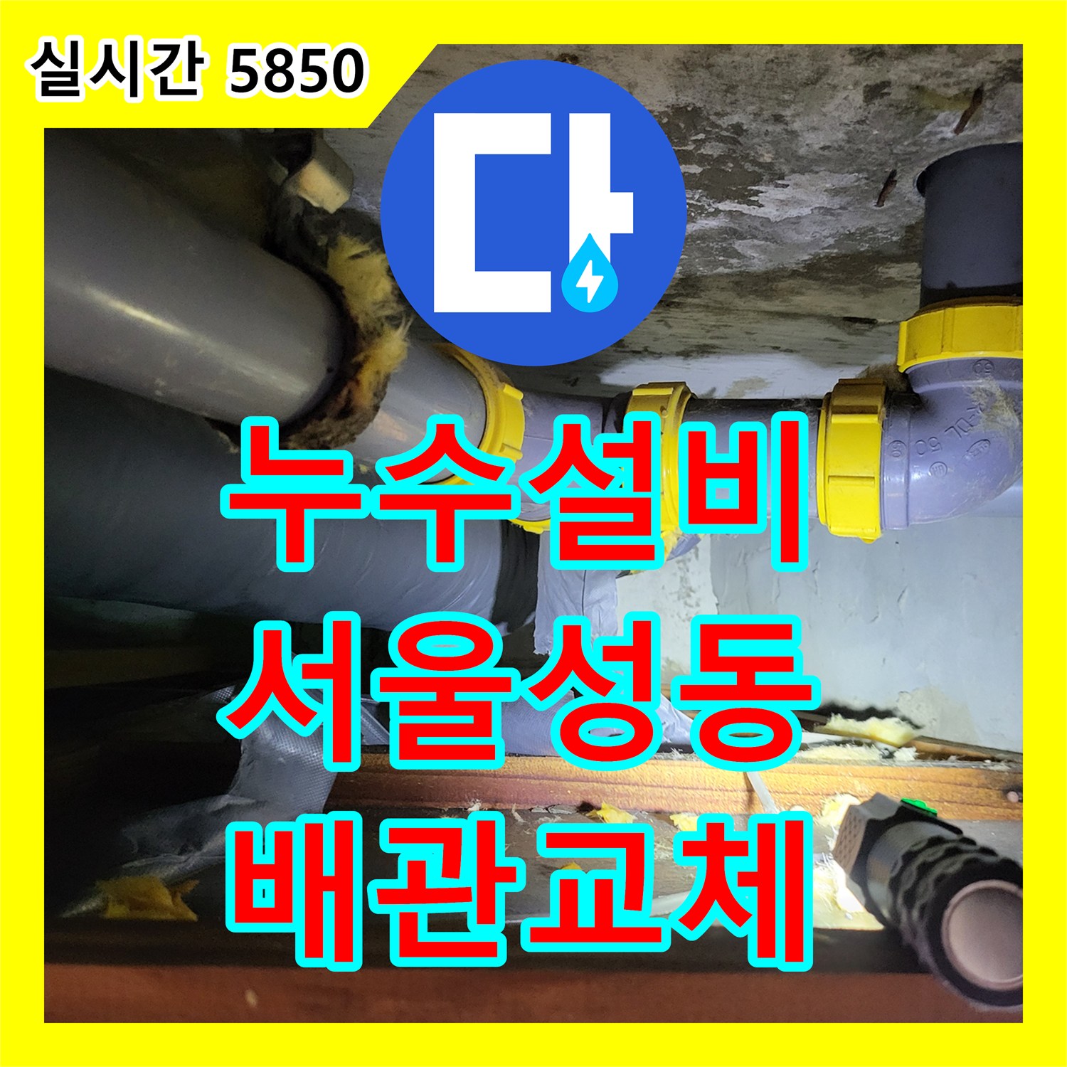 누수설비 서울 성동구 하왕십리동 화장실 천장 배관 결함 진단 및 돔천장 교체 시공