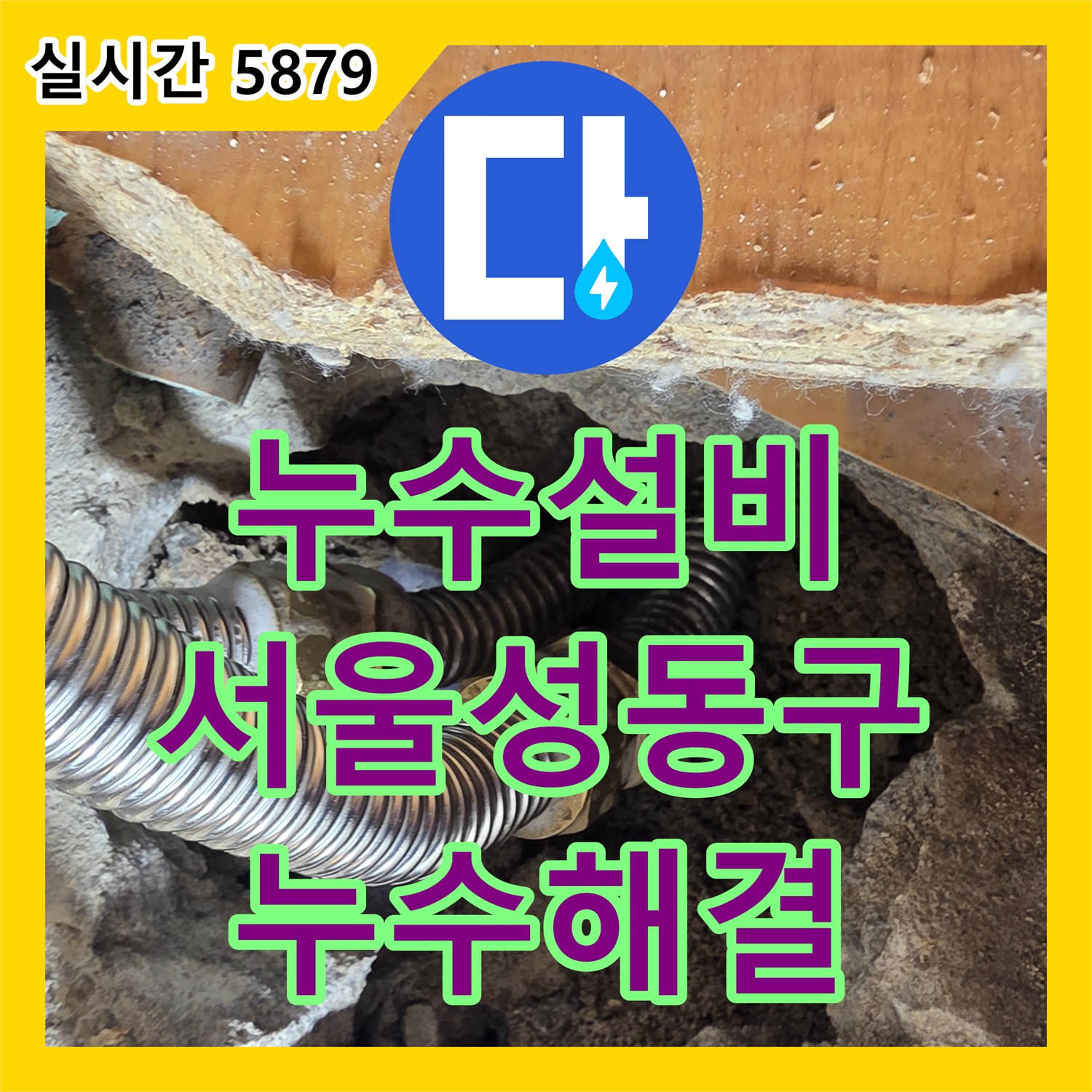 누수설비 아랫집 천장에 재발한 검은 곰팡이의 원인이 된 싱크대 주름관 보수 작업 서울 성동구 응봉동
