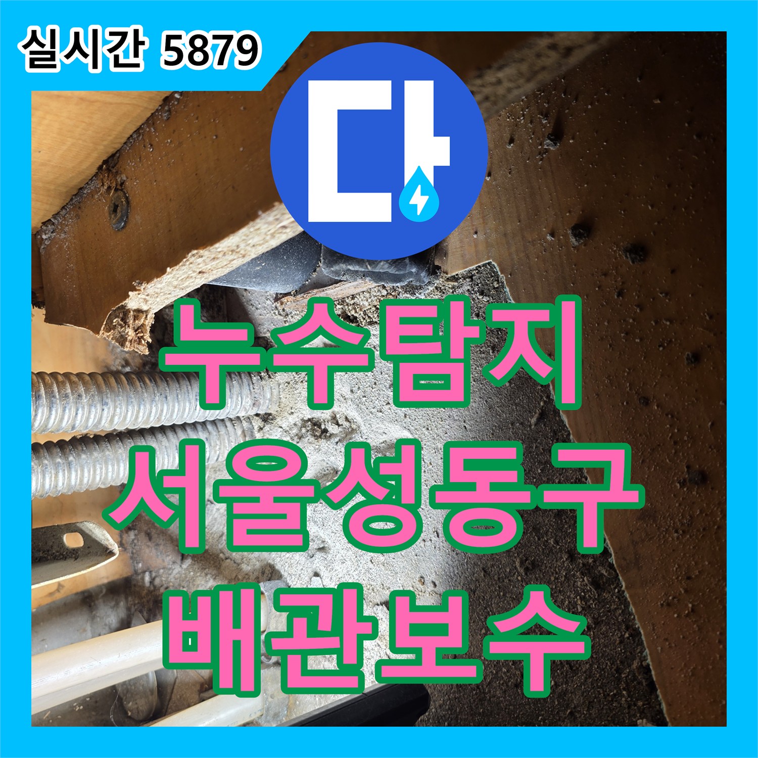 누수탐지 재발한 거실 천장 곰팡이 원인을 싱크대 하단 배관에서 찾아 보수한 사례 서울 성동구 응봉동