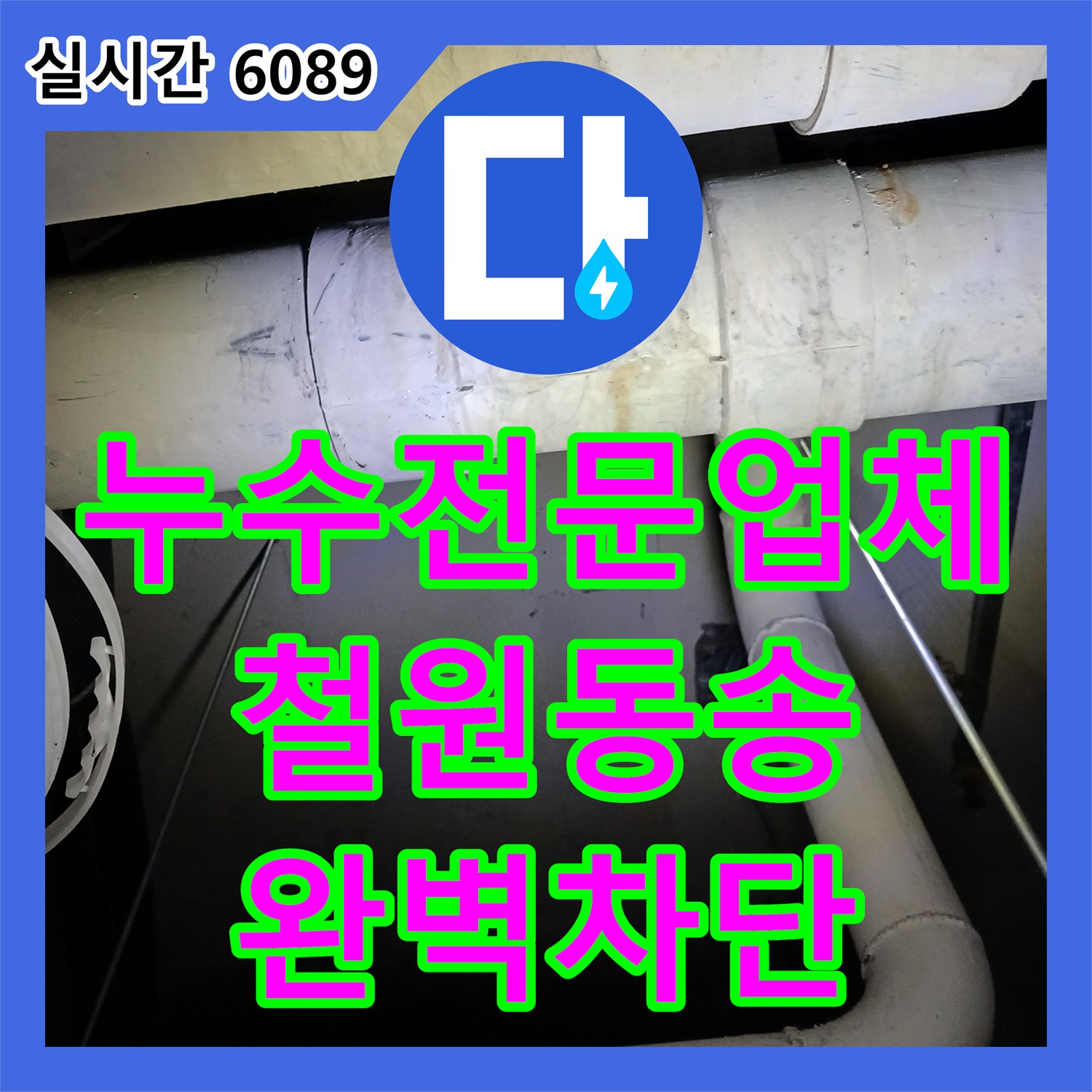 누수전문업체 고소 작업 환경의 지하 사우나 천장 누수 원인을 공용 하수관에서 찾아 해결한 과정 강원특별자치도 철원군 동송읍