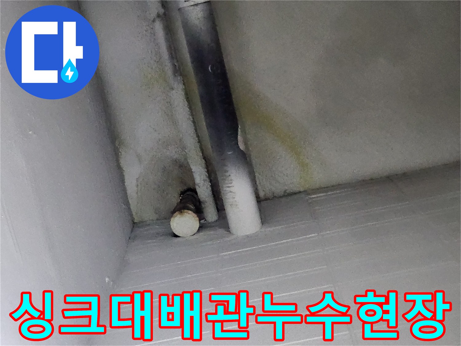 싱크대-하부장-배수관-연결부-오염상태-확인