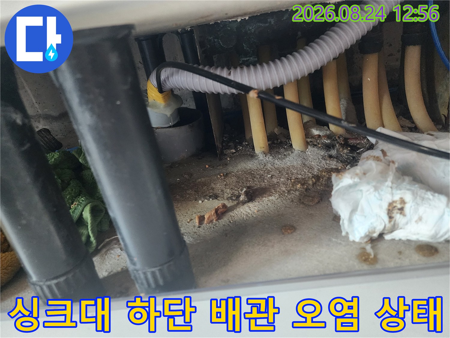 싱크대-내부-배관-주변의-찌꺼기와-습기