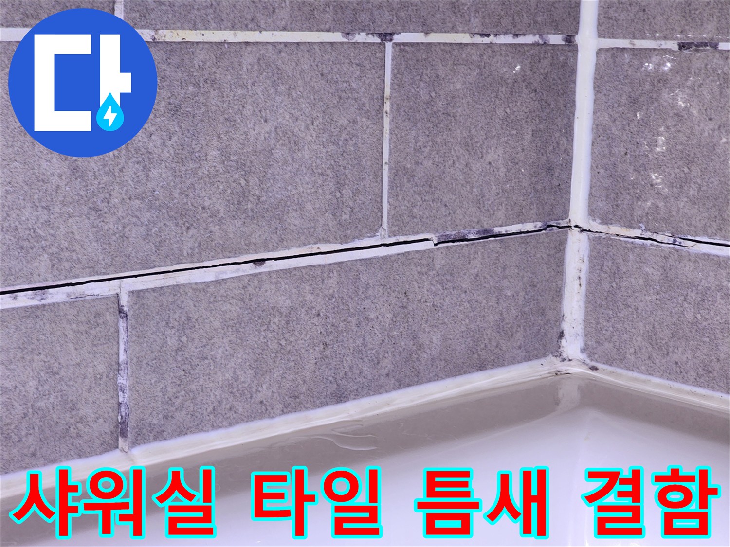 샤워실-타일-사이-메지-탈락-및-곰팡이-발생-상태