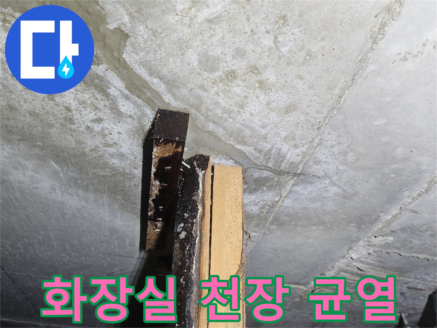 노원구 공릉동-아랫집 화장실 천장 콘크리트 슬래브의 미세한 실크랙과 습기 상태