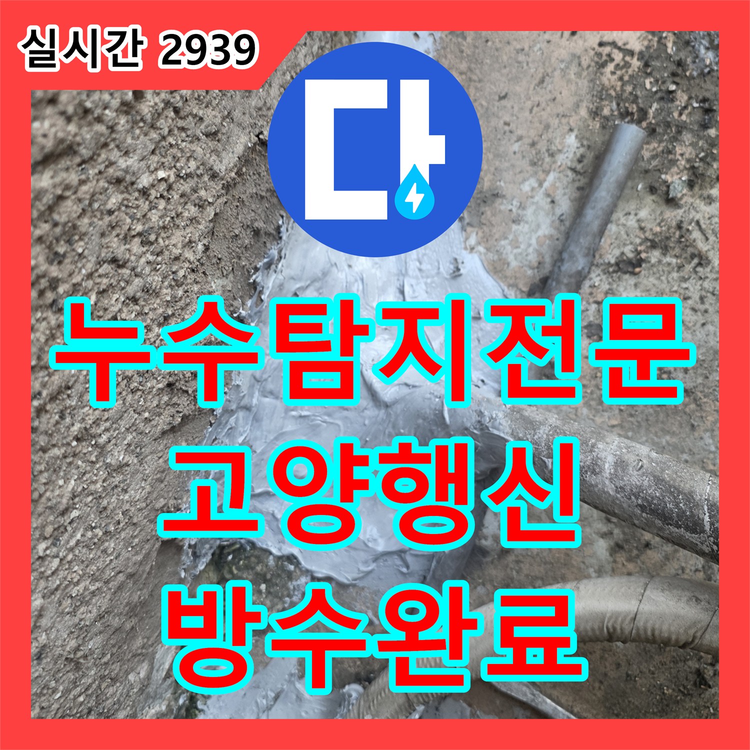 누수탐지전문 고압 세척과 강력 방수 시공으로 외벽 배관 연결부 누수를 잡은 경기 고양시 덕양구 행신동 작업